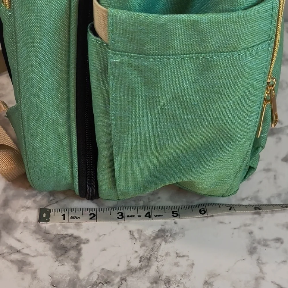 Happy Luoka Green Diaper Backpack W/ Changing Station, Multiple Pockets